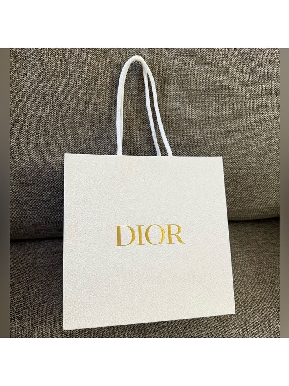 Christian Dior Medium Square Gift Paper Bag White New Empty Authentic